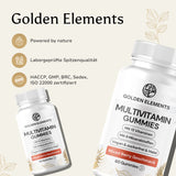 Multivitamin Gummies von Golden Elements mit Mixed-Berry-Geschmack – powered by nature, laborgeprüft, HACCP/GMP zertifiziert