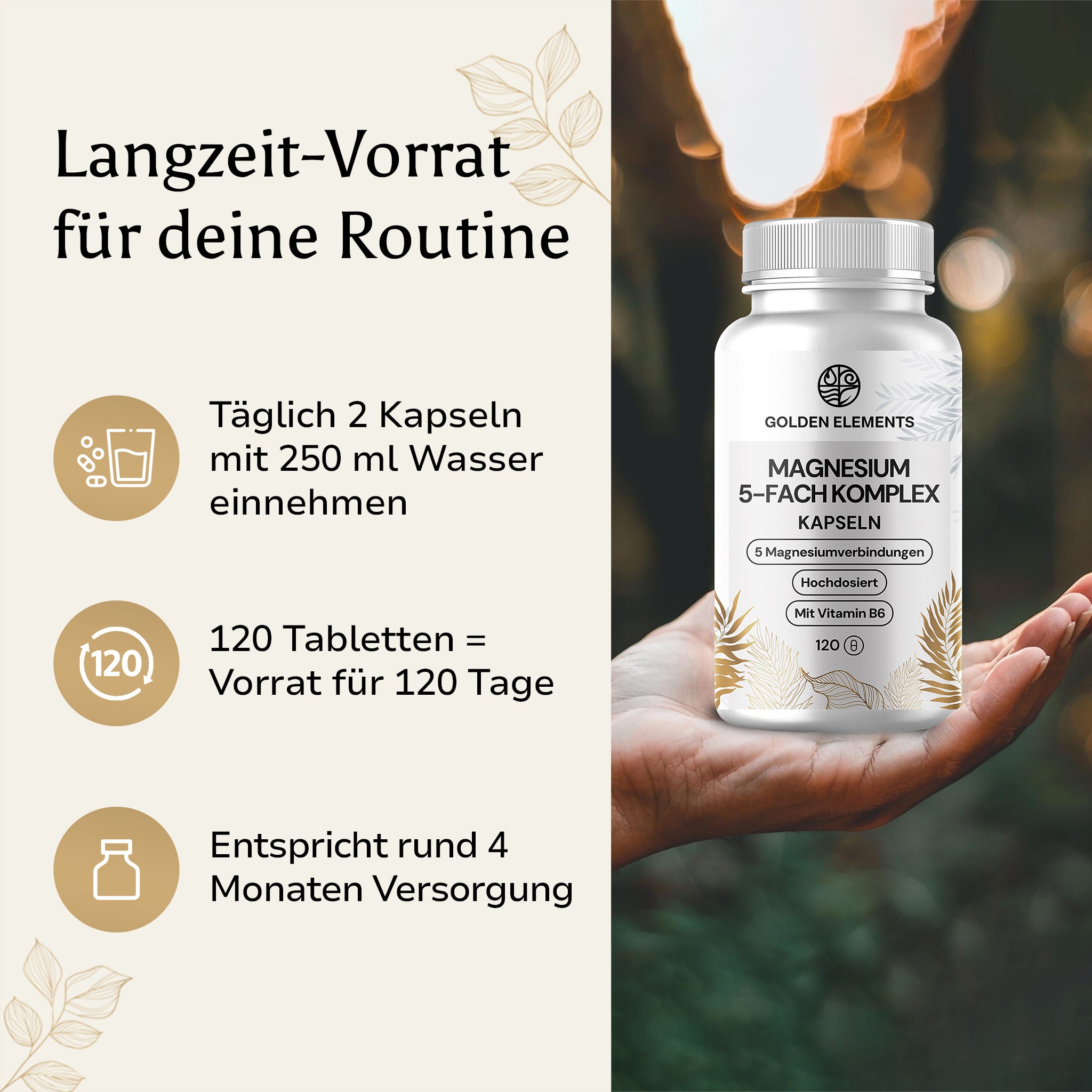 Magnesium für Muskelfunktion, Nervensystem und Energi