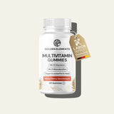 Golden Elements Multivitamin Gummies mit Prüf-Siegel für Laborgeprüfte Qualität und ohne Zuckerzusatz – 60 vegane Gummibärchen